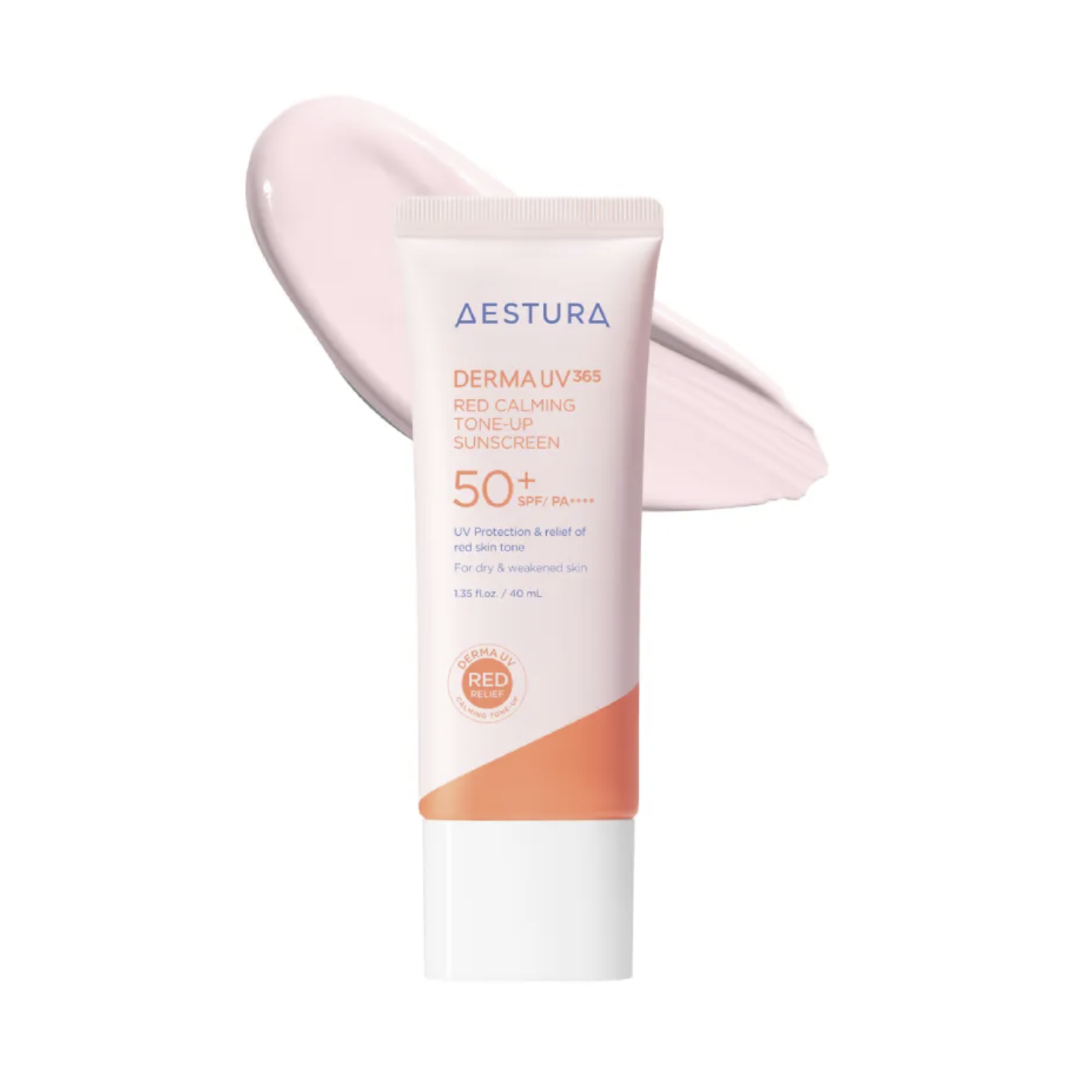 [AESTURA] DERMA UV365 Red Calming Tone-Up Sunscreen SPF50+ PA++++, 40ml