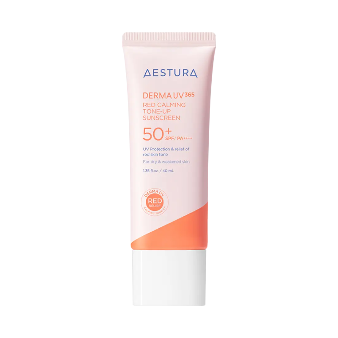 [AESTURA] DERMA UV365 Red Calming Tone-Up Sunscreen SPF50+ PA++++, 40ml