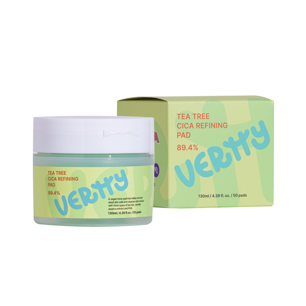 [Vertty] Tea Tree Cica Toner Pad, 50pads_Use by Oct 2026